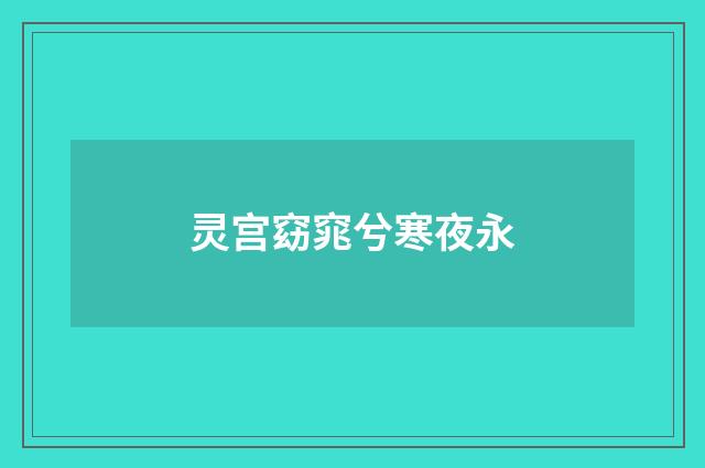 灵宫窈窕兮寒夜永