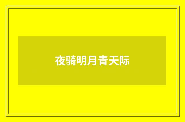 夜骑明月青天际