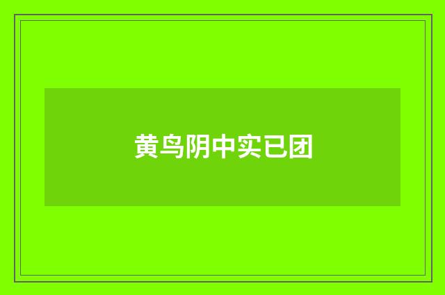 黄鸟阴中实已团