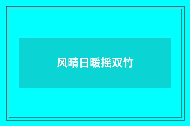 风晴日暖摇双竹