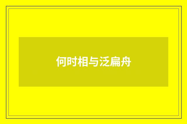 何时相与泛扁舟
