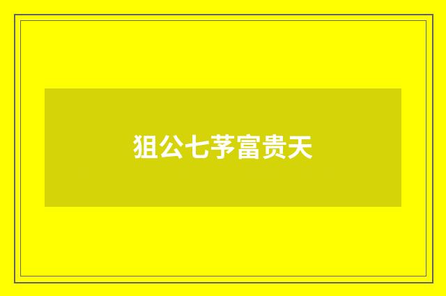 狙公七芧富贵天