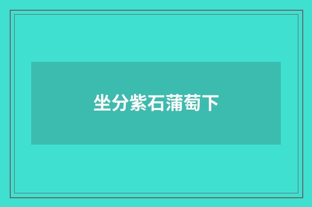 坐分紫石蒲萄下