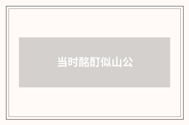 当时酩酊似山公