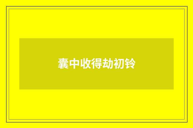 囊中收得劫初铃