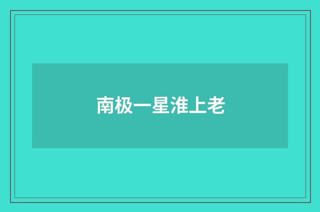 南极一星淮上老