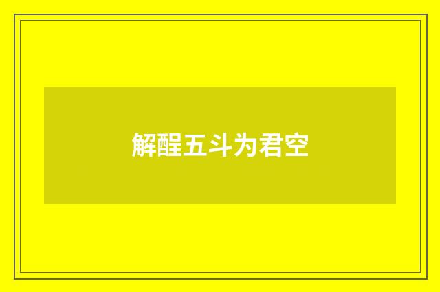 解酲五斗为君空