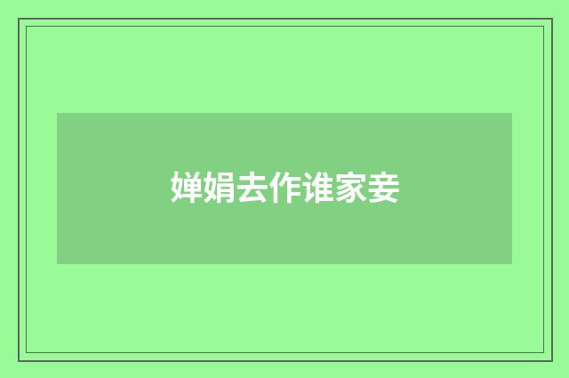 婵娟去作谁家妾