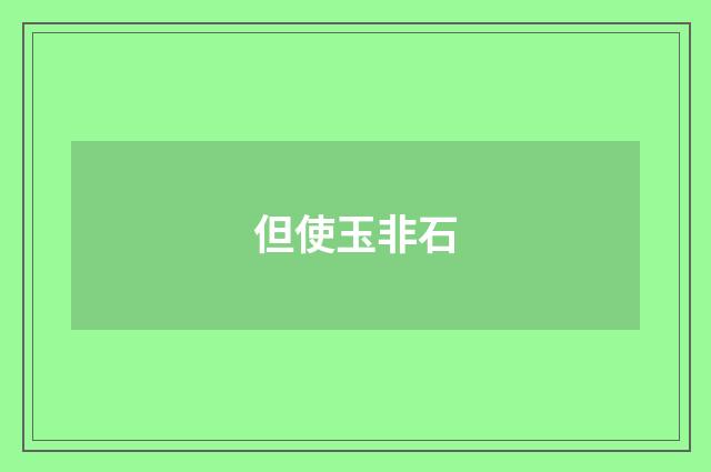 但使玉非石