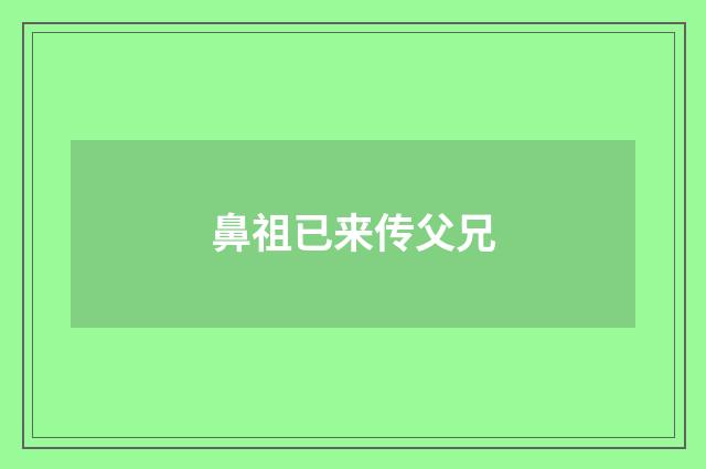 鼻祖已来传父兄
