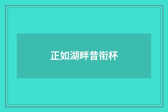 正如湖畔昔衔杯