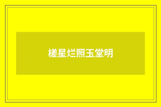 槎星烂照玉堂明