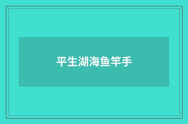 平生湖海鱼竿手