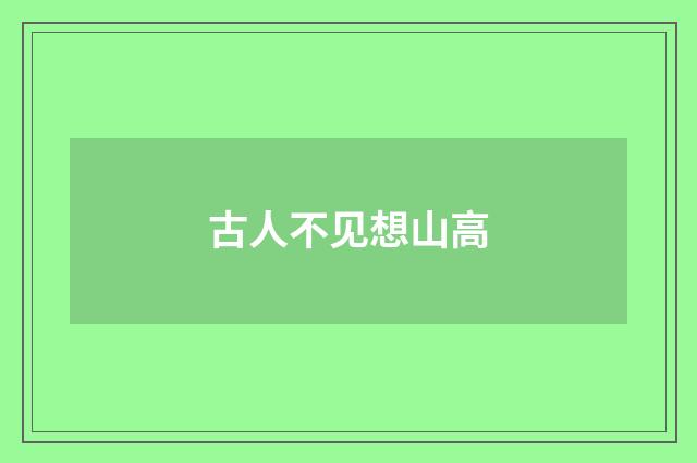 古人不见想山高