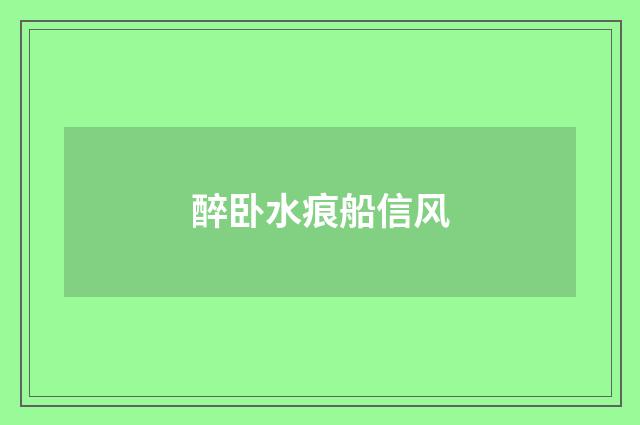 醉卧水痕船信风