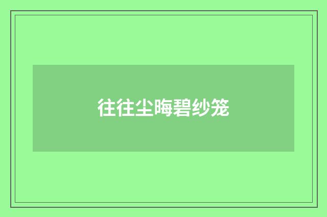往往尘晦碧纱笼