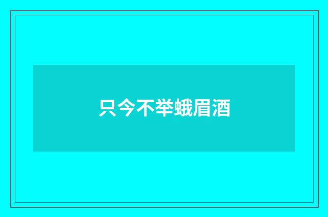 只今不举蛾眉酒
