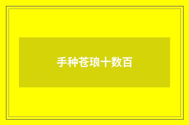 手种苍琅十数百