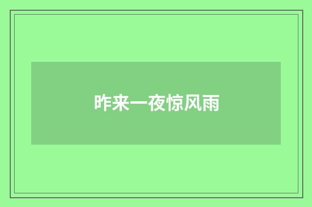 昨来一夜惊风雨