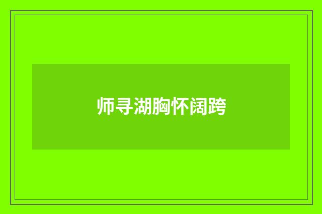 师寻湖胸怀阔跨