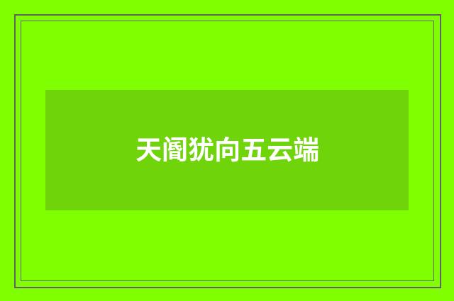 天阍犹向五云端