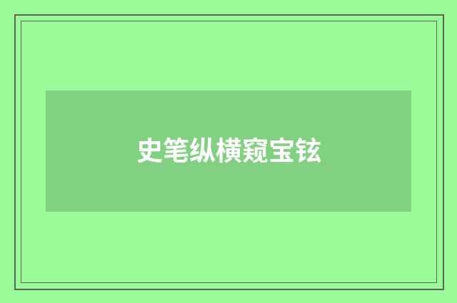 史笔纵横窥宝铉