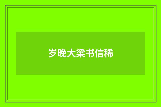 岁晚大梁书信稀