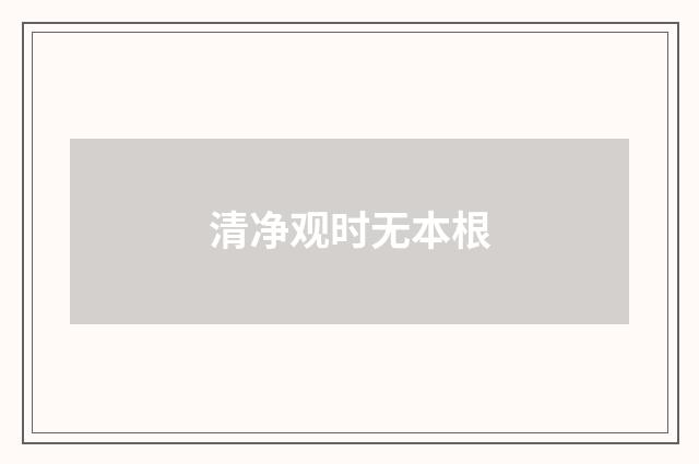 清净观时无本根