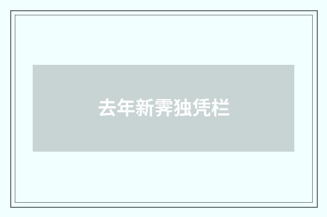 去年新霁独凭栏
