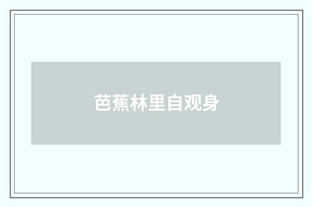 芭蕉林里自观身