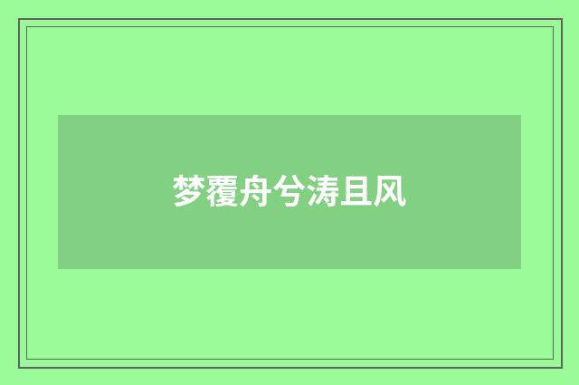 梦覆舟兮涛且风