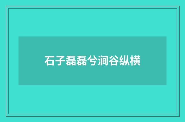 石子磊磊兮涧谷纵横