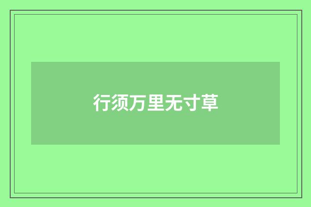 行须万里无寸草