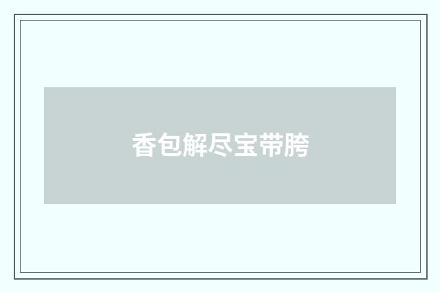 香包解尽宝带胯