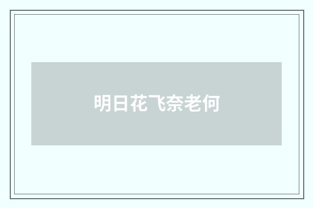 明日花飞奈老何