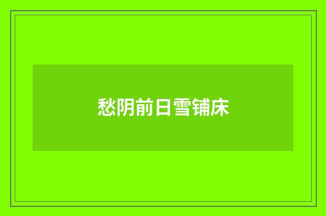 愁阴前日雪铺床