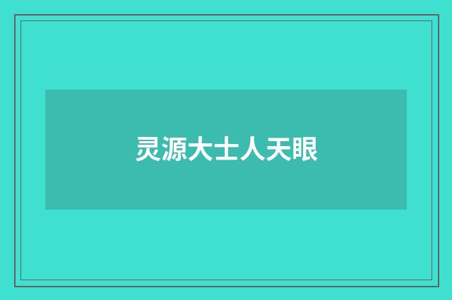 灵源大士人天眼