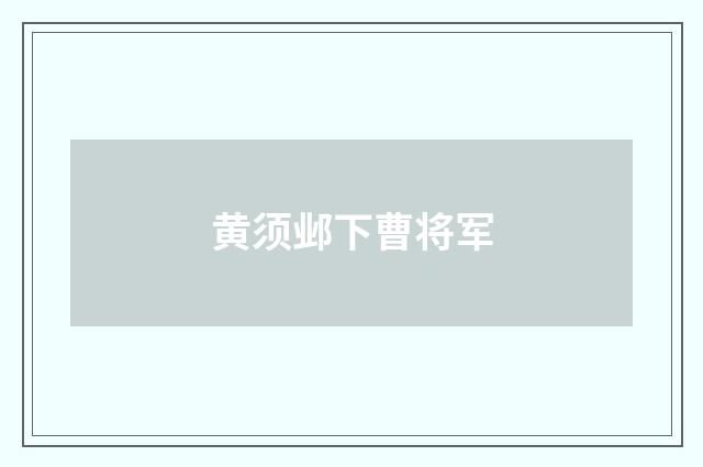 黄须邺下曹将军