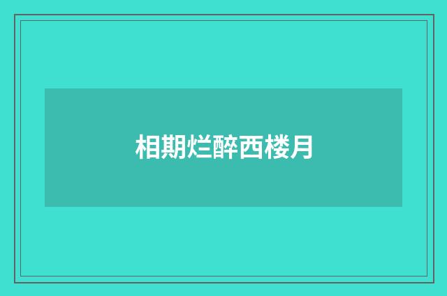 相期烂醉西楼月