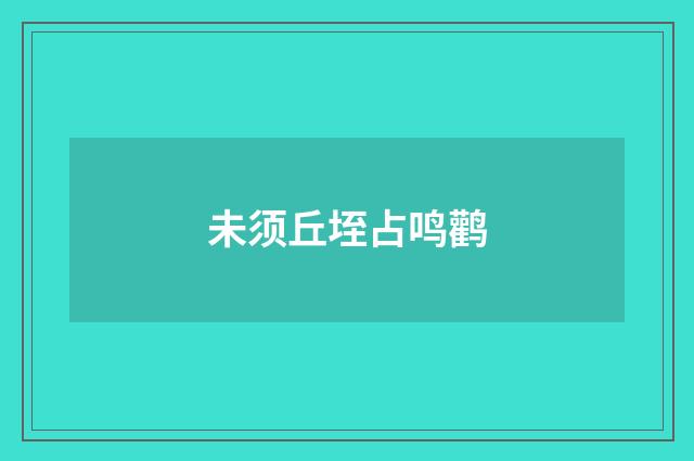 未须丘垤占鸣鹳