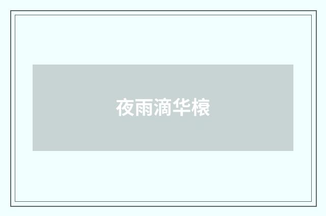 夜雨滴华榱