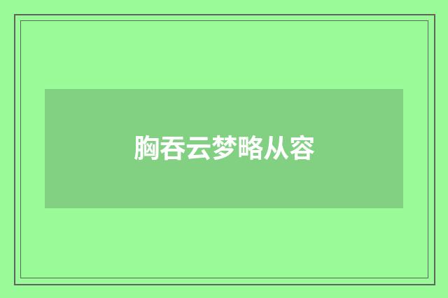 胸吞云梦略从容