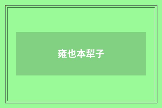 雍也本犁子