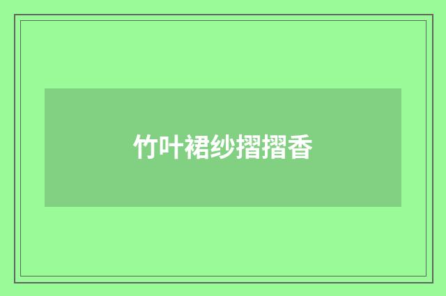 竹叶裙纱摺摺香