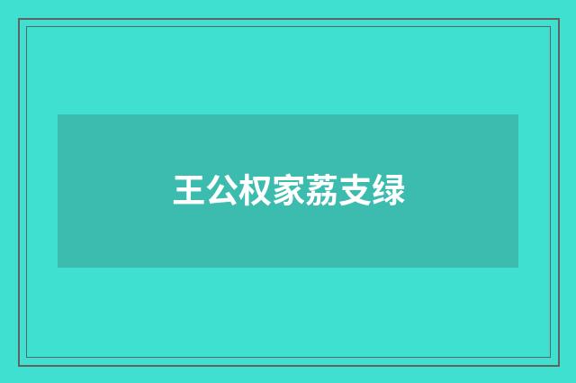 王公权家荔支绿