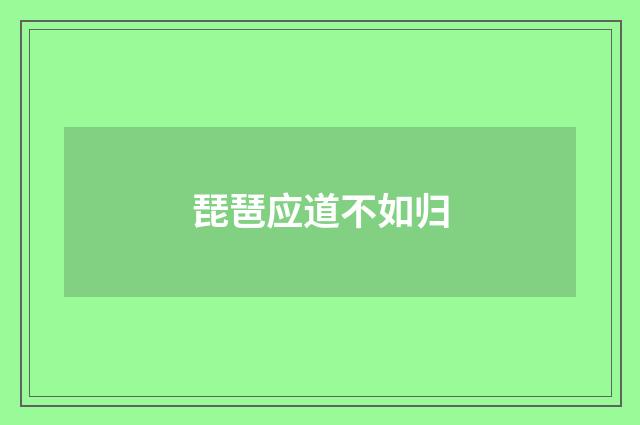 琵琶应道不如归