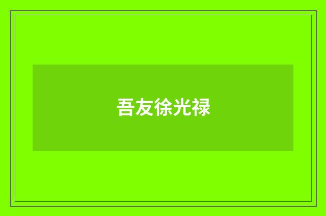 吾友徐光禄