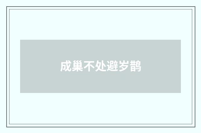 成巢不处避岁鹊