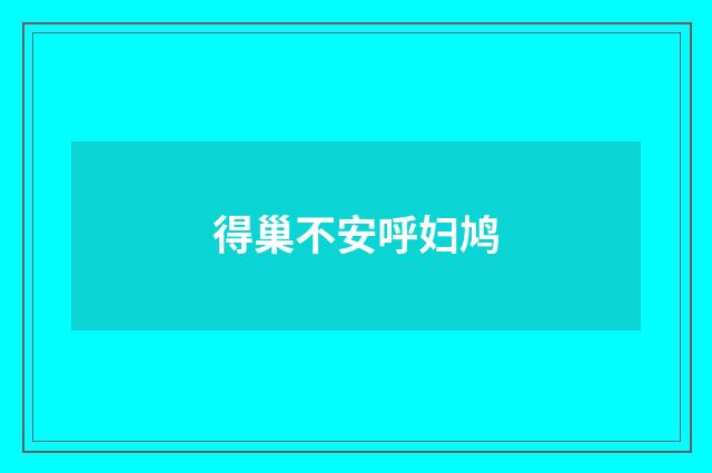 得巢不安呼妇鸠