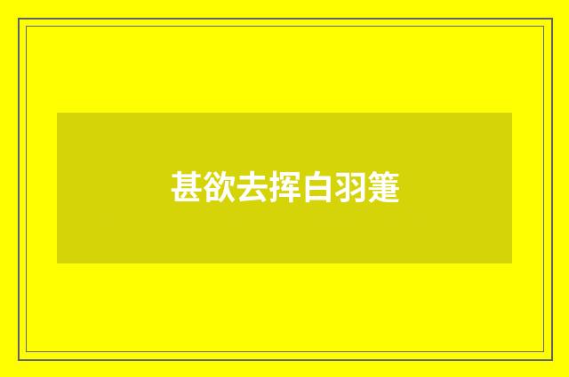 甚欲去挥白羽箑